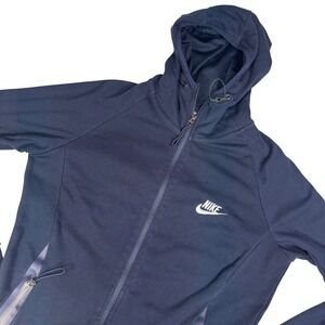 Nike Navy Blue Tech Fleece Full Zip Hoodie Jacket Athletic Sportswear Size M